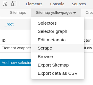 Web Scraper Launch Scraper