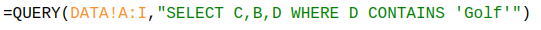Web Scraper Query Function Contains Clause